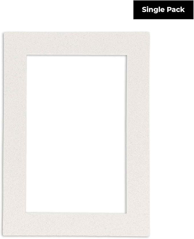 8x10 Mat Bevel Cut for 5x8 Photos - Acid Free Oyster Shell White Precut Matboard - For Pictures, Photos, Framing - 4-ply Thickness