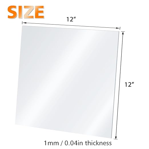 Egofine Plexiglass Sheets Acrylic Sheets 20 Pack of 12x12’’ 0.04 Thick Clear Plastic Cast Transparent Plexi Glass for Crafting Projects, Replacement Picture Frame Glass, DIY Display, Easy to Cut