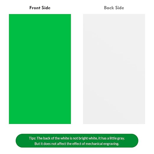 Laser Engraving Blank Green ABS Double Color Plastic Sheet, 11.8x6.49x0.05 inch Materials Double Color Plastic Sheet for Interior Signs, Badges (Green)