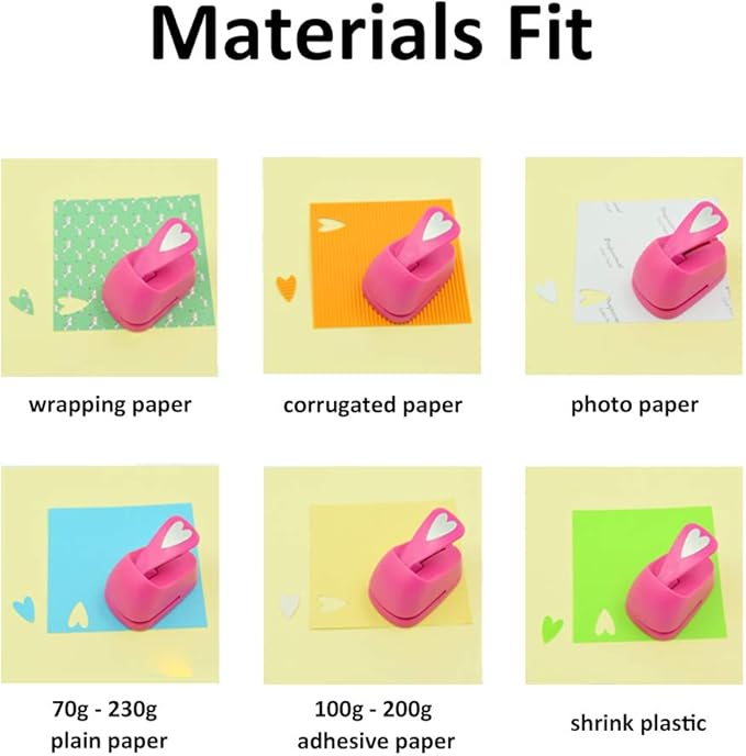 Craft Lever Punch DIY Handmade Craft Punch Paper Punch for Festival and Greeting Card Making Ten Shapes Choices (White 0.7X0.7inch square-1inch Circle-0.75inch Triangle)