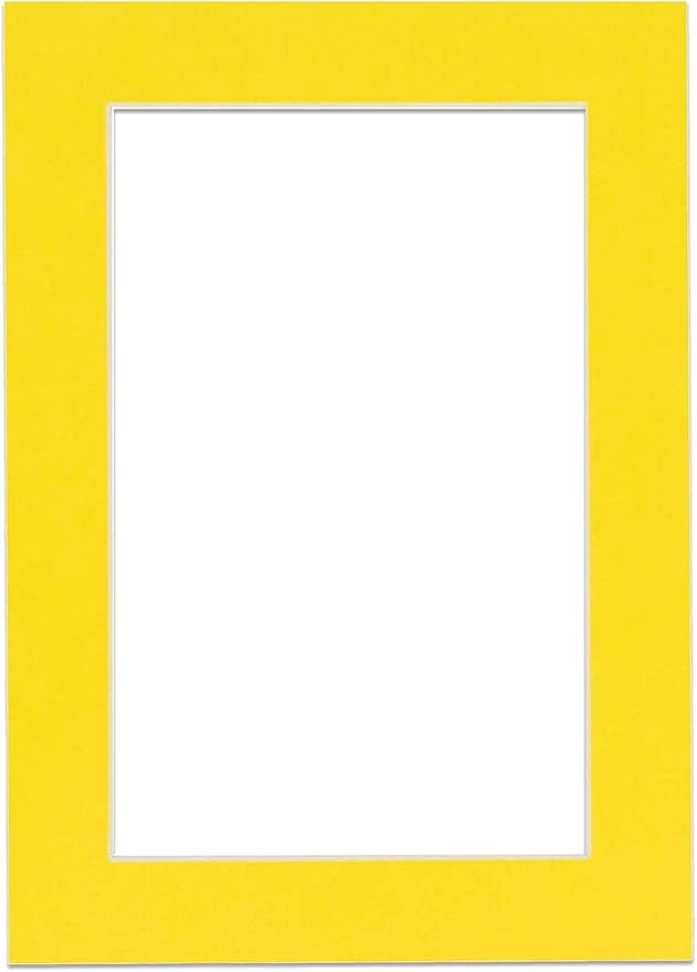 8.5x11 Mat Bevel Cut for 7x9 Photos - Acid Free Yellow Precut Matboard - for Pictures, Photos, Framing - 4-ply Thickness