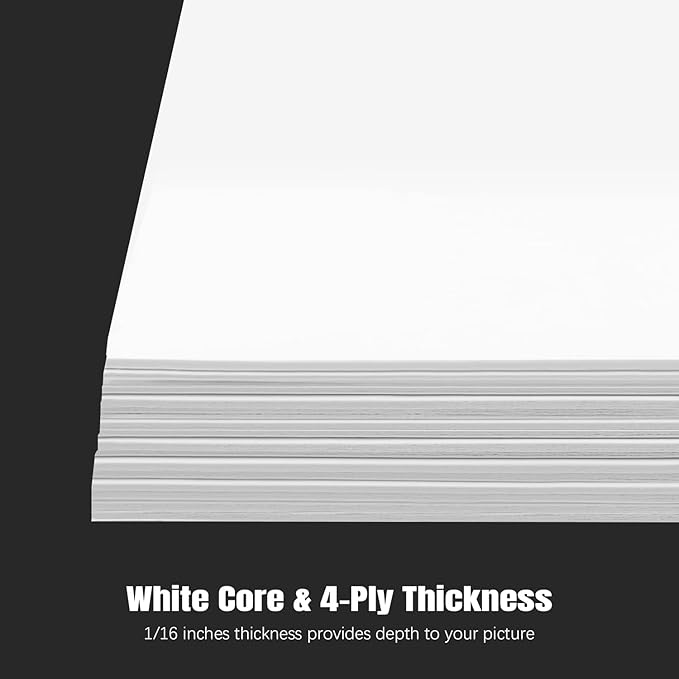 AUEAR, 15 Pack 11x14 Uncut Matte Boards White Photo Mat Board Great for Picture Framing, Print, Artwork