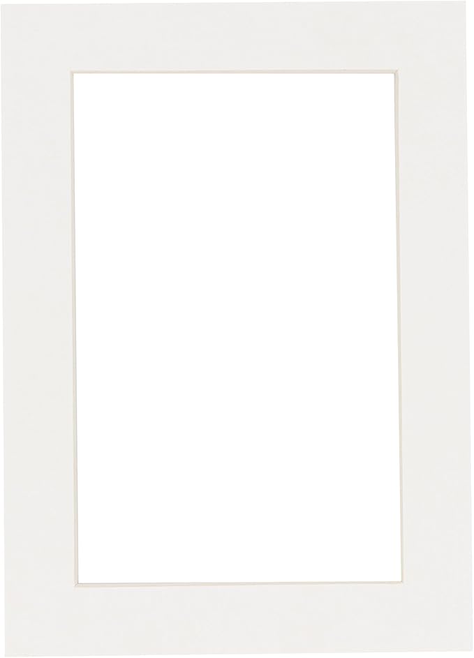 Poster Palooza 8.5x11 Mat Bevel Cut for 7x9 Photos - Acid Free Textured White Precut Matboard - For Pictures, Photos, Framing - 4-ply Thickness