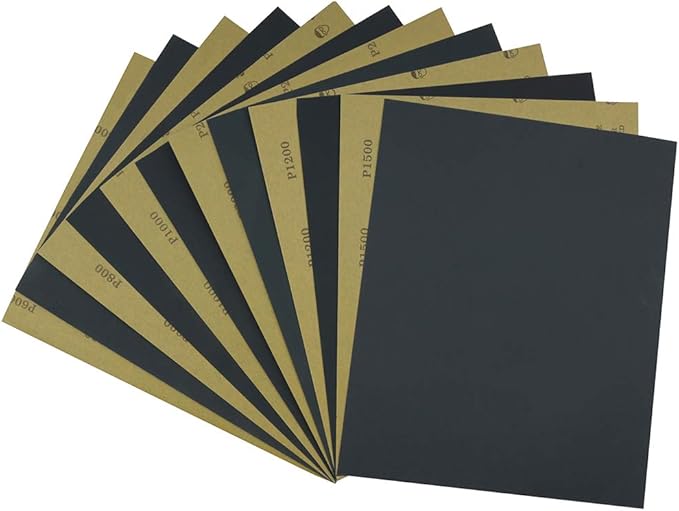 Sandpaper Sheets 9 x 11 Inch 30PCS, Wet Dry Sandpaper Assortment 600/800/1000/1200/1500/2000 Fine Grit, Silicon Carbide Abrasive Sand Paper for Automotive Polishing, Metal Sanding
