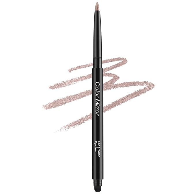 Smudge Proof Eyeliner, Waterproof Retractable Eye liner with Brush, Matte and Shimmer Eyeliner Pencil, Creamy Texture, Long lasting & Smooth(45 Champagne Shimmer)