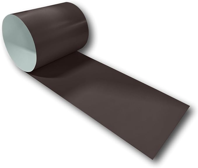 Eagle 1:24 Gauge KYNAR 500 Sheet Metal Flashing Rolls-10 FT Long-Heavy Duty Pre-Finished Rolls-Commercial Grade-Roofing Flashing, Fascia Cover, Coping Cap-Multiple Sizes (24" x 10 FT, Mansard Brown)