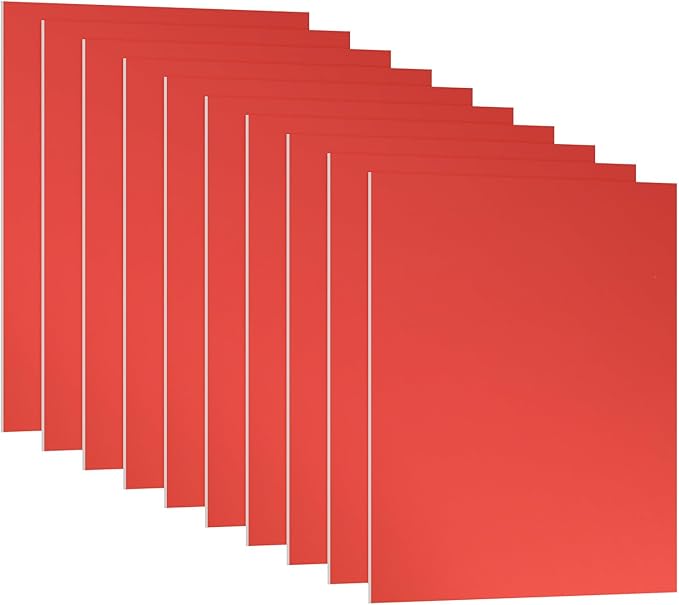 PATIKIL 7x5x1/32inch Anodized Aluminum Sheet, 10Pcs Metal Rectangle Aluminum Plate 0.8mm Thick Engraving Blanks for Laser Engraving DIY Decorative Crafting Home Decoration, Red