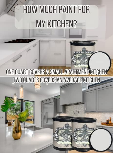 ALL-IN-ONE Paint, Durable cabinet and furniture paint. Built in primer and top coat, no sanding needed. Includes our 30 featured color card - Envy (slate green), Gallon