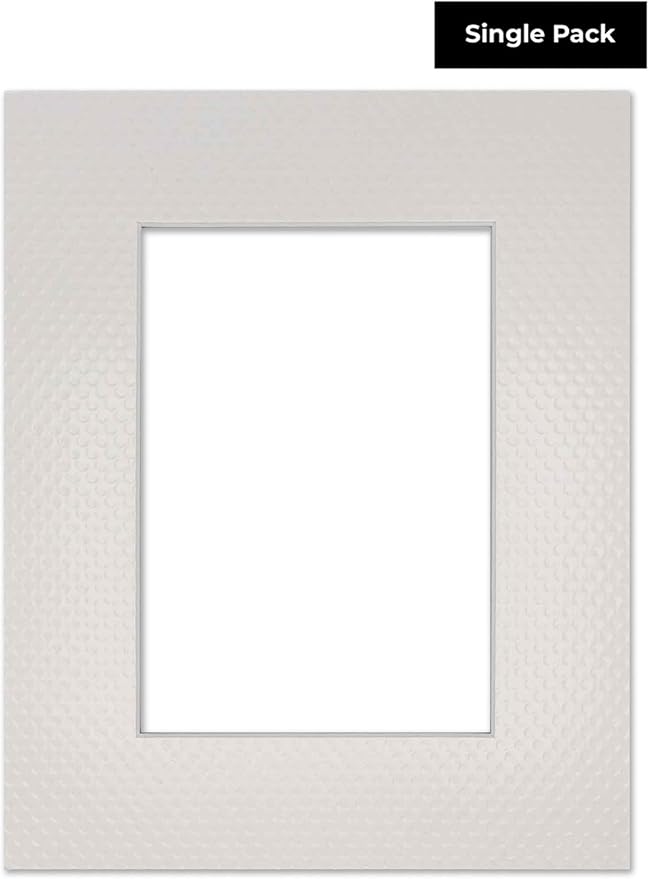 8x10 Mat Bevel Cut for 5.5x8.5 Photos - Acid Free Golf Ball Texture Precut Matboard - For Pictures, Photos, Framing - 4-ply Thickness