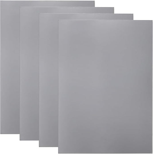 4 Pack Rubber Stamp Sheets, 2.6 mm (0.1 inch) A4 Size Light Gray Rubber Pads, Soft Rubbers Mat for Engraving Machine Cutter, Laser Rubbers Carving Blocks Material to Making Custom Stamps