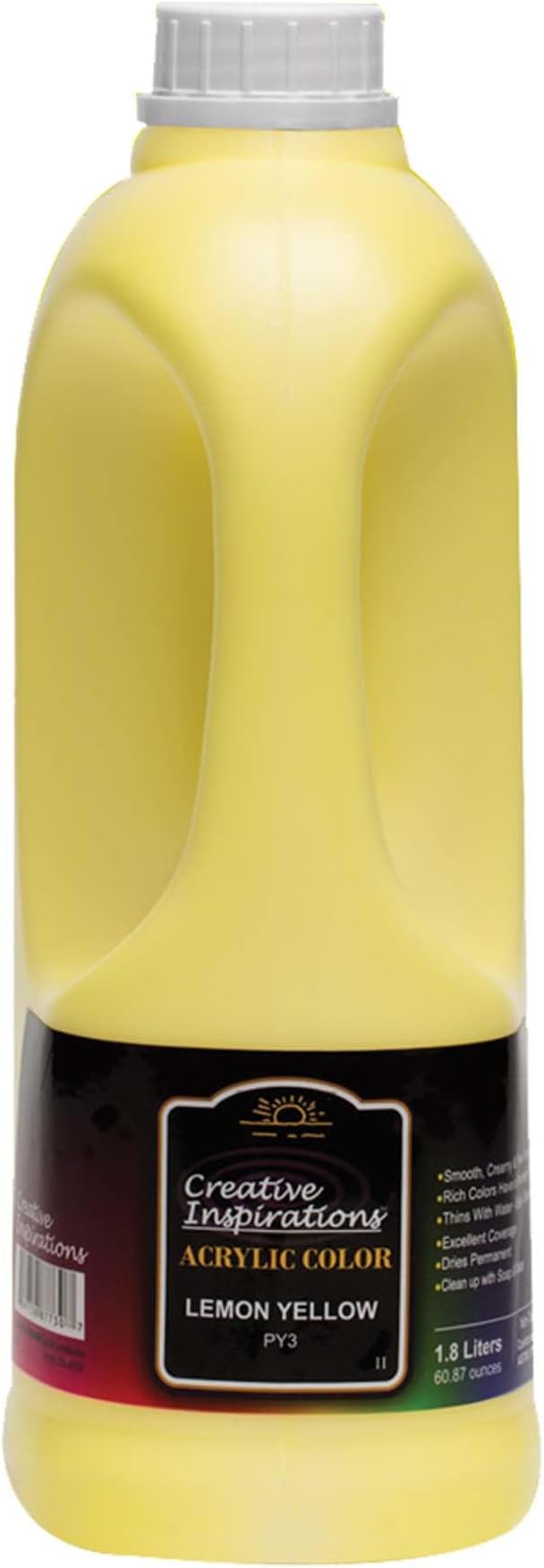Creative Inspirations Acrylic Paint - Lemon Yellow - 1.8 Liter - Smooth & Creamy Consistency, Vibrant Pigmentation, Great Coverage for Artists - Clean Up with Soap & Water