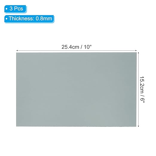 PATIKIL 6x10 Inch Anodized Aluminum Sheet Metal, 3Pcs Laser Plates Engraving Blanks 0.5MM Thin Rectangle for Crafting DIY House Laser Engraving, Gray