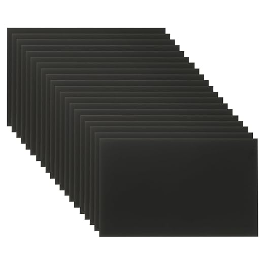 PATIKIL 2.1x3.3 Inch Anodized Aluminum Sheet Metal, 20Pcs Laser Plates Engraving Blanks 0.5MM Thin Rectangle for Crafting DIY House Laser Engraving, Black