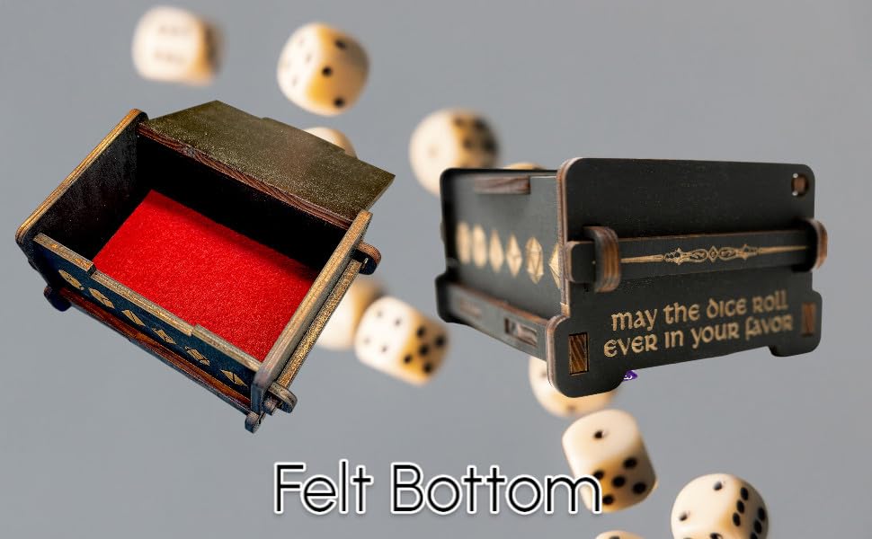 Dice Box - BLACK - 6x4x3 Also holds jewelry and great for desks and desk top items (Cleric)