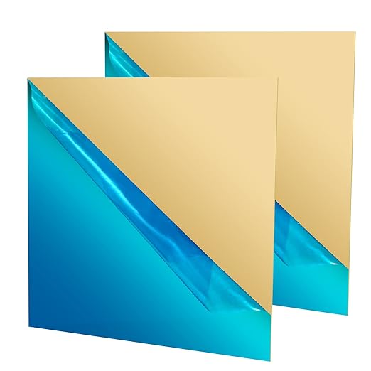 2 Pcs Brass Sheet, 8" x 10", 24 Gauge(0.5mm) Thickness, No Scratches, Film Attached Brass Plates