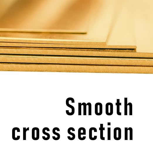 12 Gauge Brass Sheet，H62 Brass Plates Metal 0.079" Thickness x 5.9" Width x 5.9" Lenght, for Models, Crafts, Repairs, Electrical, 1Pcs