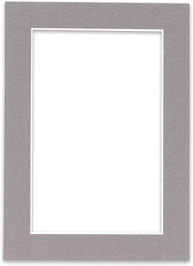 Poster Palooza 8.5x11 Mat Bevel Cut for 7x9 Photos - Acid Free Charcoal Grey Precut Matboard - For Pictures, Photos, Framing - 4-ply Thickness