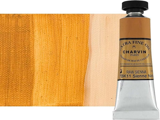 Charvin Extra Fine Oil Paint, Raw Sienna 20 ml - Triple-Milled, Rich Texture, Poppy Oil-Based, Light-Fast, Handmade, Archival Quality