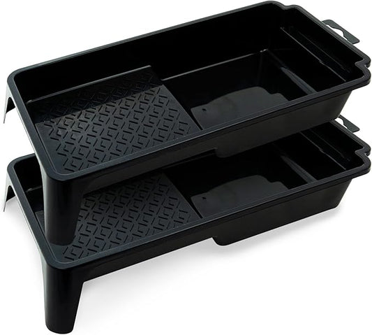 Precision Defined Paint Trays, Paint Roller Trays Liner, Plastic Paint Pan for Roller Brushes, Painting Tray for Painting with Deep Paint Pocket (Paint Roller Tray (2-Pack), 4-inch)