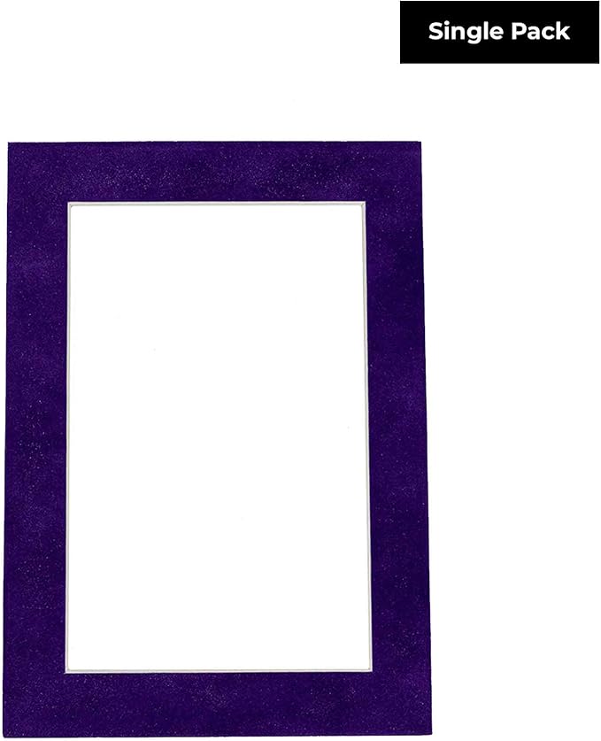 8x10 Mat Bevel Cut for 5.5x8.5 Photos - Acid Free Purple Crocus Suede Precut Matboard - For Pictures, Photos, Framing - 4-ply Thickness