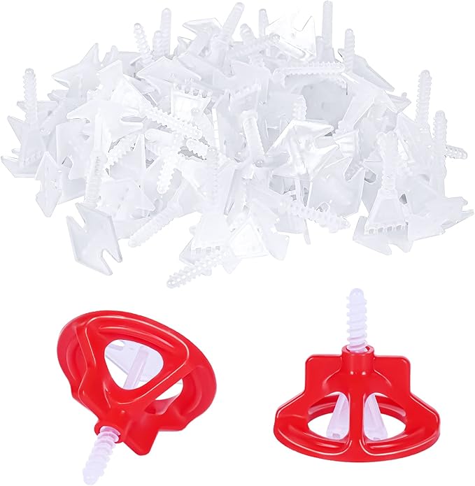 Professional Tile Leveling System Kit，Anti-Loosening Spacers/Wall, Bathroom Tiling - 1/8" Precision Alignment & Grout Spacing Tools(100caps+300base, 1/8)