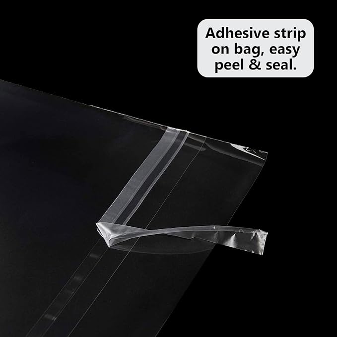 100 Pack 11 3/7 x 14 3/8 Inches Crystal Photo Sleeves Storage Bags for 11x14 Photo Mat, Art Sleeves for Prints