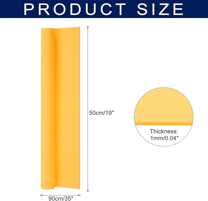 MECCANIXITY Foam Sheets Crafts 35x19 Inch 1mm EVA Craft Foam Paper Foam Sheets for Crafts Projects DIY Cosplay Modeling, Gold