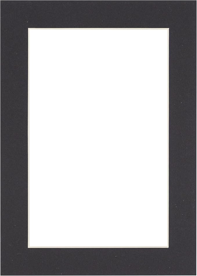 5.5x8.5 Mat for 8.5x11 Frame - Precut Mat Board Acid-Free Black 5.5x8.5 Photo Matte For a 8.5x11 Picture Frame, Premium Matboard for Family Photos, Show Kits, Art, Picture Framing, Pack of 1 Mat