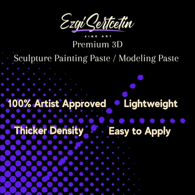 3D Sculpture Paste|Texture Paste|Decorative Plaster|Ready to Use|Unique Metallic Pearl and Neon Colors|Ideal for Artwork|Stencil|Flowers|Texture and Art Relief| 6 oz (Metallic Orange)