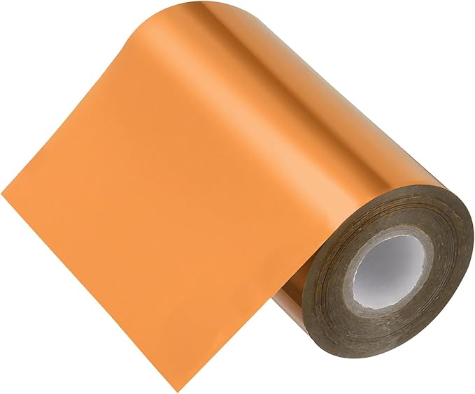 PATIKIL 5"x400Ft Hot Stamping Foil Paper, Heat Transfer Hot Stamping Paper Foil Roll for Leather DIY Logo Decor Craft Gift Package Scrapbook Card, Light Bronze