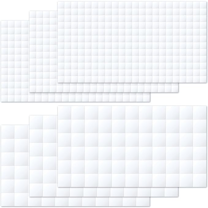 6 Sheet Double-Sided Foam Adhesive Squares, 2 Sizes 3D Square Foam Tape for Crafts, Pre-Cut Foam Mount Adhesive Strips for DIY, Scrapbooks, Office - 990pcs