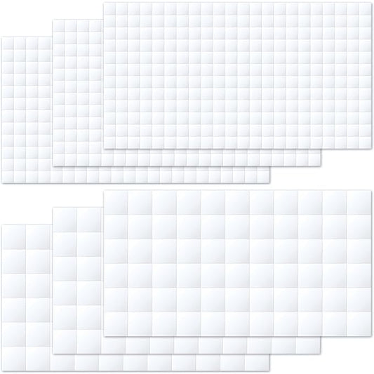 6 Sheet Double-Sided Foam Adhesive Squares, 2 Sizes 3D Square Foam Tape for Crafts, Pre-Cut Foam Mount Adhesive Strips for DIY, Scrapbooks, Office - 990pcs