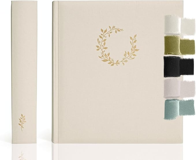 Premium Scrapbook Album – Photo Album with Writing Space – 100 Pages for Multiple Sizes 4x6, 5x7, 6x8, 8x10 – Holds 500 Photos – Wedding, Baby, Travel & Family Memories
