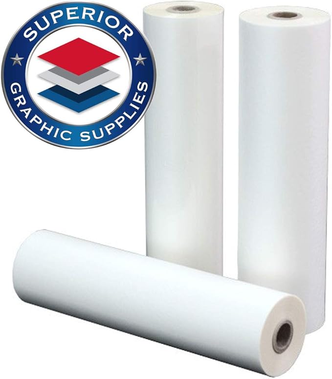 Superior Graphic Supplies PET Laminating Film Roll Premium Quality 25 Inches X 250 Feet - 1 Inch Core, 3 Mil / 0.003" Inches Thick, Clear Gloss, 1 Roll Pack