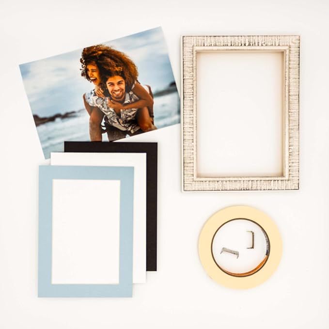 6x8 Mat for 8x10 Frame - Precut Mat Board Acid-Free Show Kit with Backing Board, and Clear Bags Baby Blue 6x8 Photo Matte Made to Fit a 8x10 Picture Frame Matboard for Framing, Pack of 100 Mats