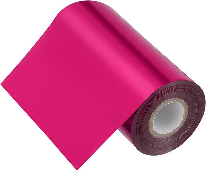 PATIKIL 5"x400Ft Hot Stamping Foil Paper, Heat Transfer Hot Stamping Paper Foil Roll for Leather DIY Logo Decor Craft Gift Package Scrapbook Card, Rose Red