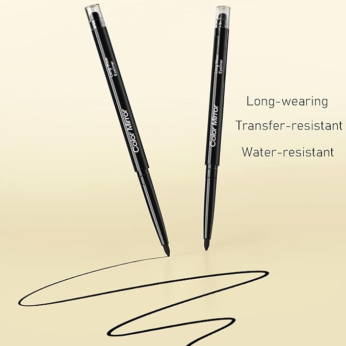 Smudge Proof Eyeliner, Waterproof Retractable Eye liner with Brush, Matte and Shimmer Eyeliner Pencil, Creamy Texture, Long lasting & Smooth(35 Casablanca Shimmer)
