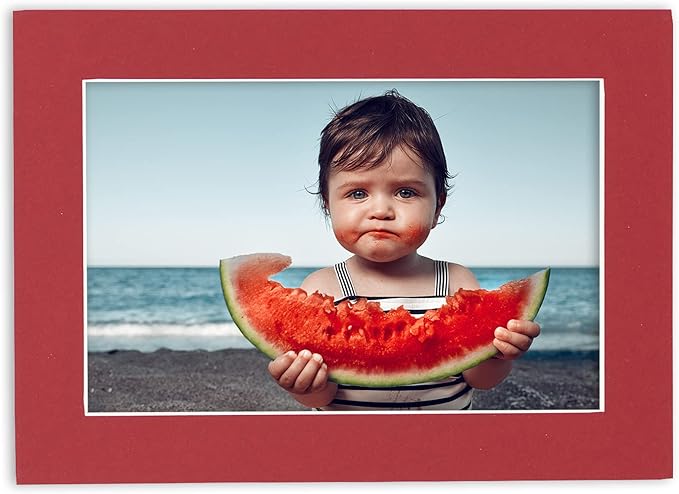 5x7 Mat for 8.5x11 Frame - Precut Mat Board Acid-Free Show Kit with Backing Board, and Clear Bags Deep Red 5x7 Photo Matte Made to Fit a 8.5x11 Picture Frame Matboard for Framing, Pack of 10 Mats