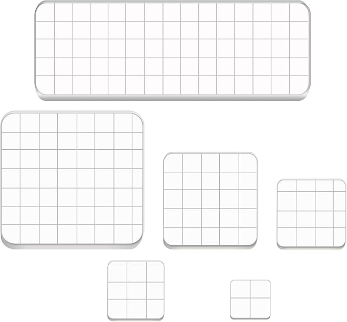 6 Pieces Stamp Blocks Acrylic Clear Stamping Blocks Tools with Grid Lines for Scrapbooking Crafts Making