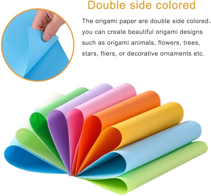 A4 Origami Paper Black 100 Sheets, 8.27×11.7 inch Double Sided Color Easy Fold Big Origami Paper A4 Colored Copy Papers Thin 70gsm for Beginners, DIY handwork Art and Craft Projects (210 x 297 mm)