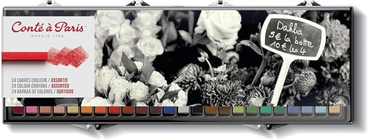 Conté à Paris 24 Count Assorted Colored Carrés Crayons Set