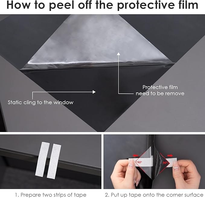 Leaf Pattern Window Tint with Installation Tools, Blackout Window Cover, Sun Blocking Window Tint for Home (Full Blackout Opaque, 17.7'' x 118.1'')