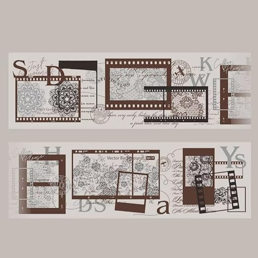 3pcs Vintage Lace Tape Cutout Art Lace Black White Stickers Roll Sticker PET Reusable Exquisite Lace Floral Film Pattern Tape for DIY Scrapbook Album Journal Photo Frames Decor