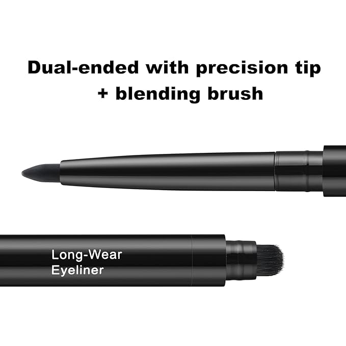 Smudge Proof Eyeliner, Waterproof Retractable Eye liner with Brush, Matte and Shimmer Eyeliner Pencil, Creamy Texture, Long lasting & Smooth(09 Bright Blue Matte)