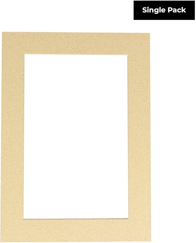 11x14 Mat for 8.5x11 Photo - Precut Tan Picture Matboard for Frames Measuring 11 x 14 Inches - Bevel Cut to Display Art Measuring 8.5 x 11 Inches - Acid Free ONE MAT with Backing Board & Clear Bag
