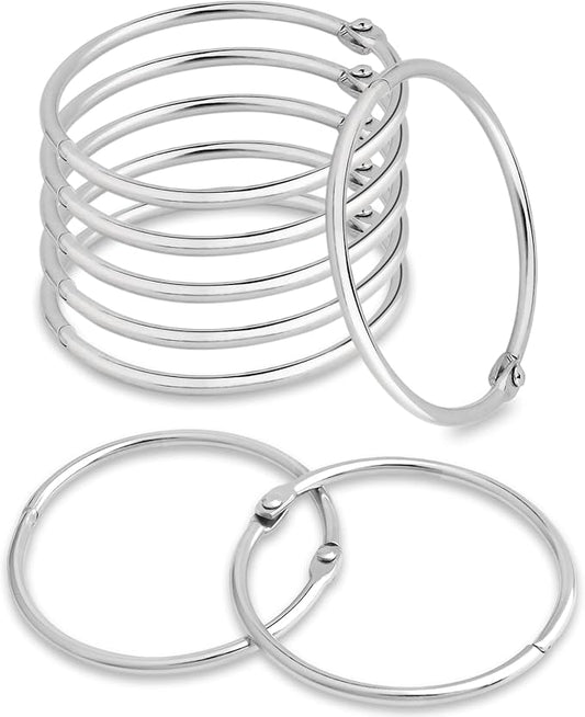 CooBigo 50 Pack Shower Curtain Rings Rust Proof Curtain Hook for Bathroom Shower Rod, Metal Ring for Shower Curtain - 2Inch, Silver