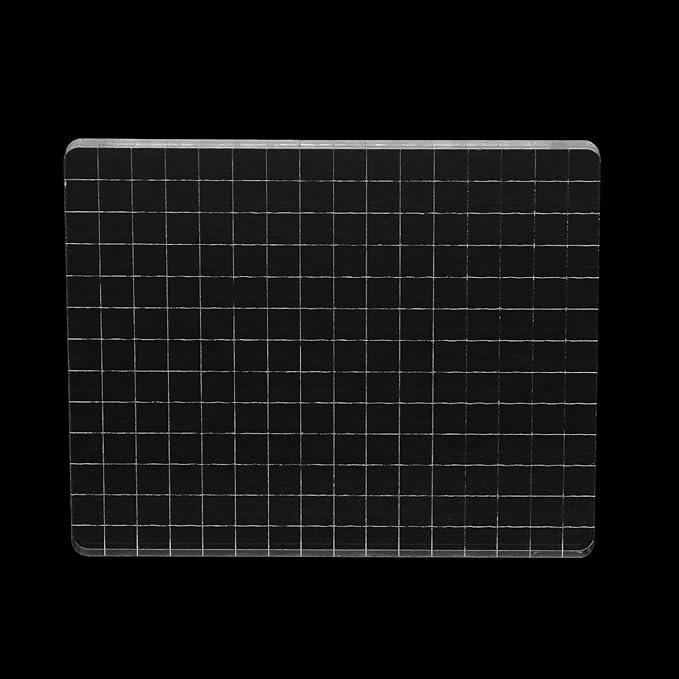 Clear Acrylic Stamp Blocks, 5.12" * 6.3" Acrylic Stamping Block Tool Clear Stamp with Grid Lines for Photography Props Scrapbooking Crafts Card Making