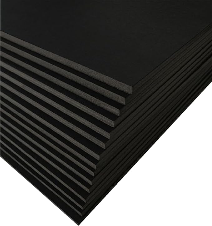 Black Foam Board 12 x 18 x 1/8" (3mm) Inch, 15 Pack Acid-Free Foam Core Poster Board Sheets for Art, Crafts, Presentation, Vision Board, Signboard, and Party Decorations