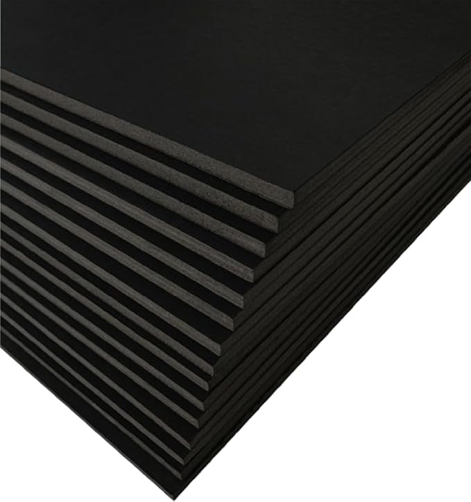 Black Foam Board 20 x 24 x 3/16" (5mm) Inch, 15 Pack Acid-Free Foam Core Poster Board Sheets for Art, Crafts, Presentation, Vision Board, Signboard, and Party Decorations
