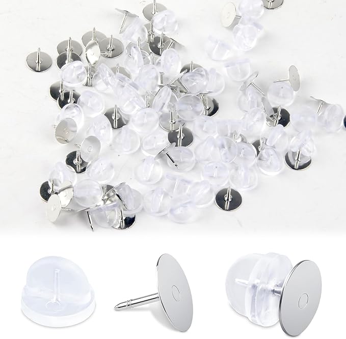 50 Pairs Rubber Butterfly Clutch Backs – Blank Pin Backings Replacement, Tie Tacks Keepers Replacement with Lapel Enamel Pins, Tie Tacks Blank Pins Enamel Pins, Brooches & DIY Craft Making